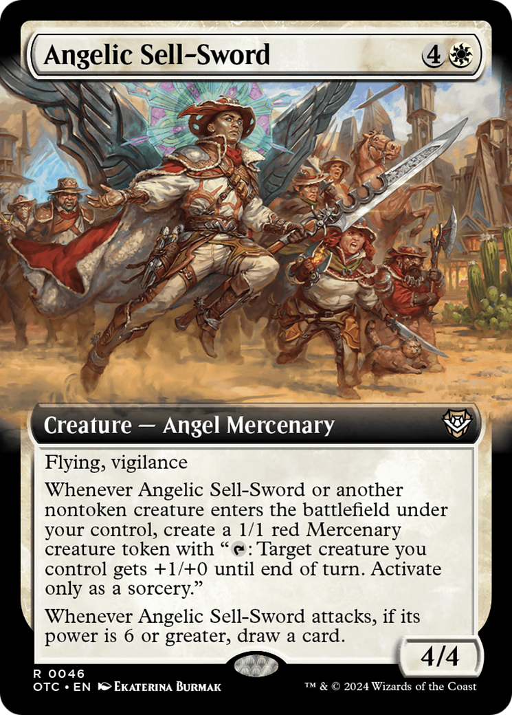 Angelic Sell-Sword (Extended Art) [Outlaws of Thunder Junction Commander] | Mega City Incorporated