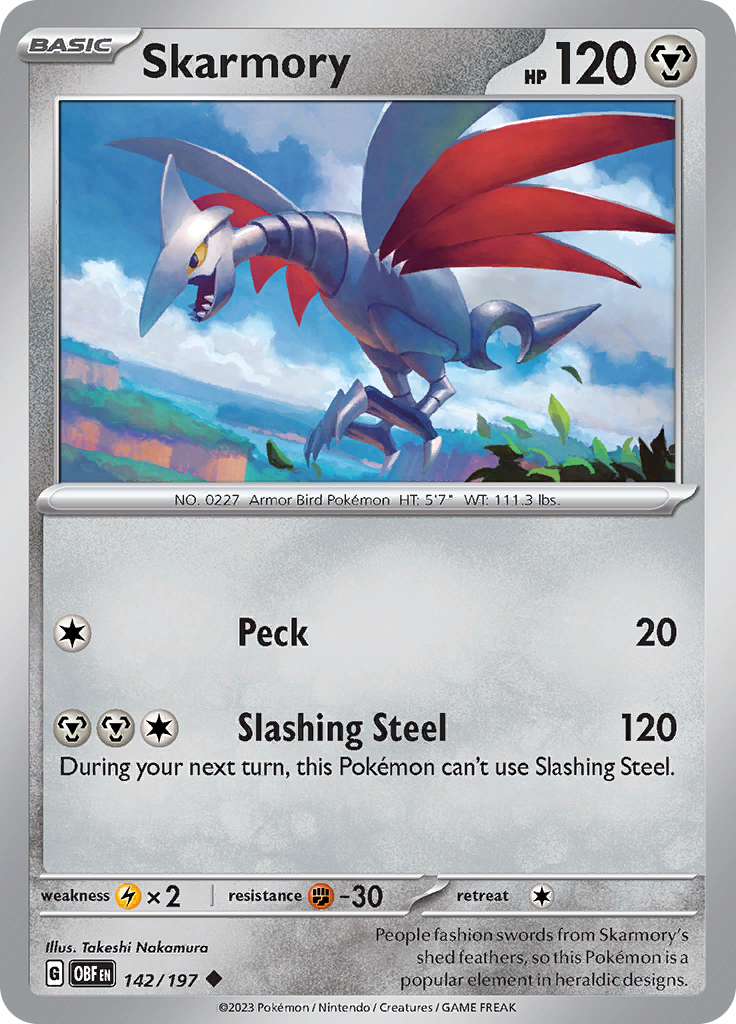 Skarmory (142/197) [Scarlet & Violet: Obsidian Flames] | Mega City Incorporated