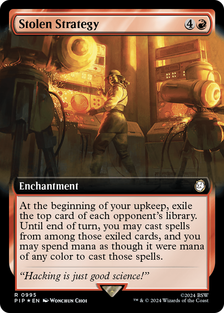 Stolen Strategy (Extended Art) (Surge Foil) [Fallout] | Mega City Incorporated