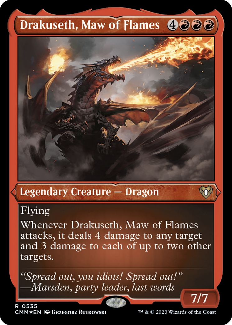 Drakuseth, Maw of Flames (Foil Etched) [Commander Masters] | Mega City Incorporated