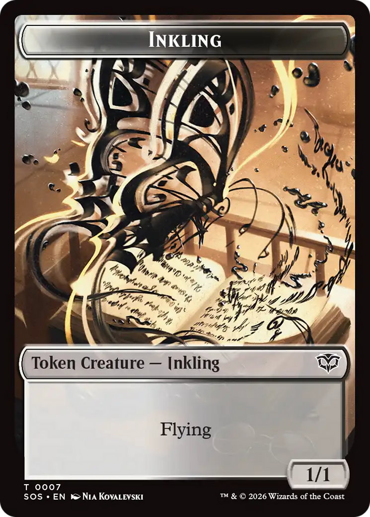 Inkling (0007) // Spirit (0011) Double-Sided Token [Secrets of Strixhaven Tokens] | Mega City Incorporated