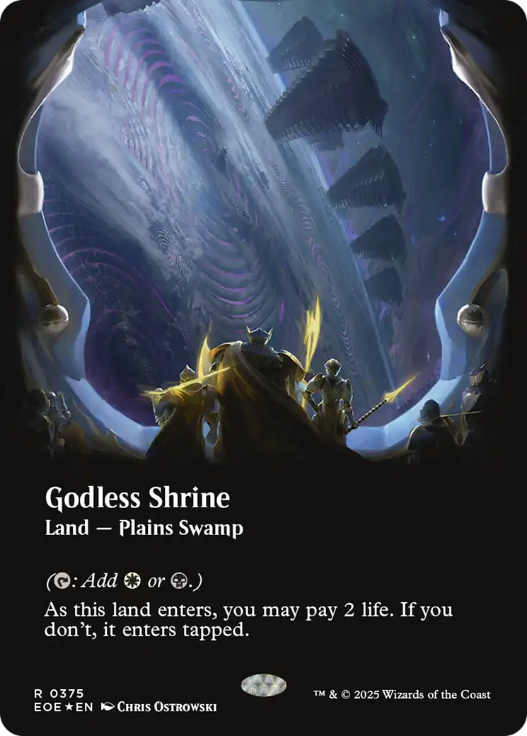 Godless Shrine (Borderless) (Galaxy Foil) [Edge of Eternities] | Mega City Incorporated
