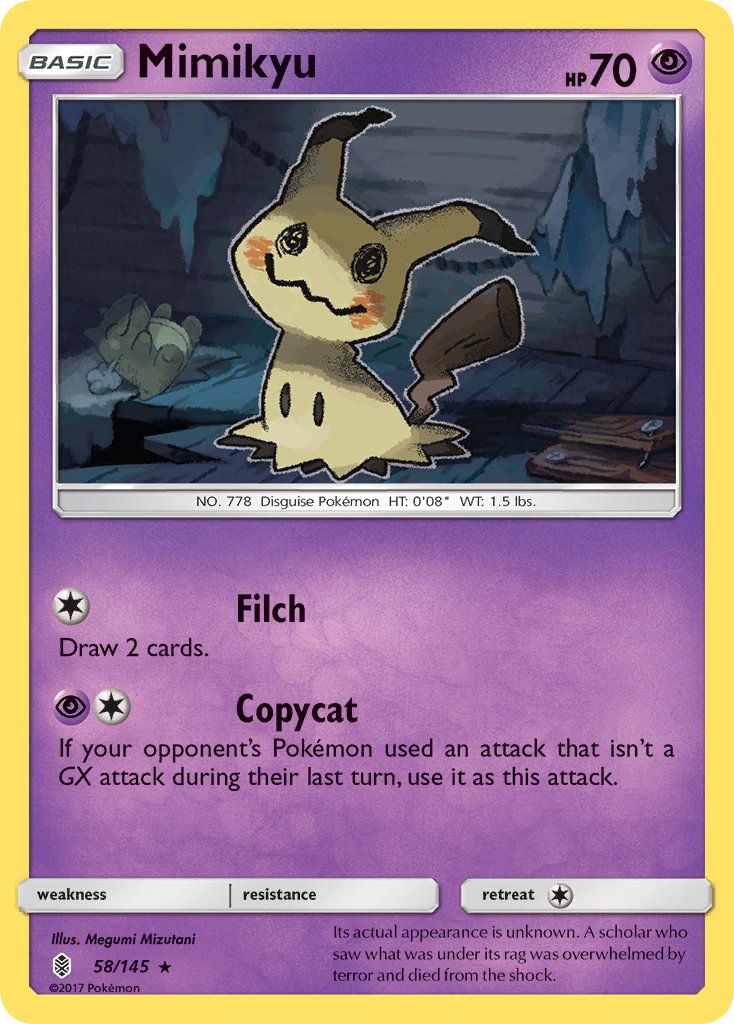 Mimikyu (58/145) (Theme Deck Exclusive) [Sun & Moon: Guardians Rising] | Mega City Incorporated