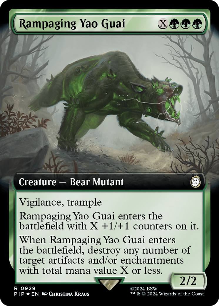 Rampaging Yao Guai (Extended Art) (Surge Foil) [Fallout] | Mega City Incorporated