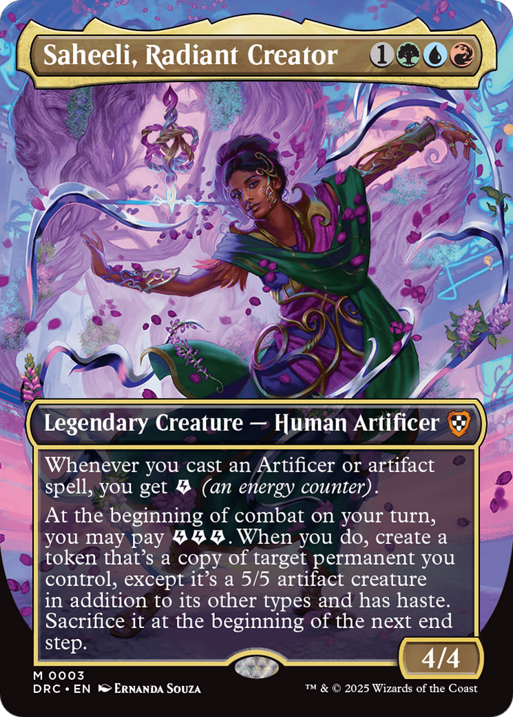 Saheeli, Radiant Creator (Borderless) [Aetherdrift Commander] | Mega City Incorporated