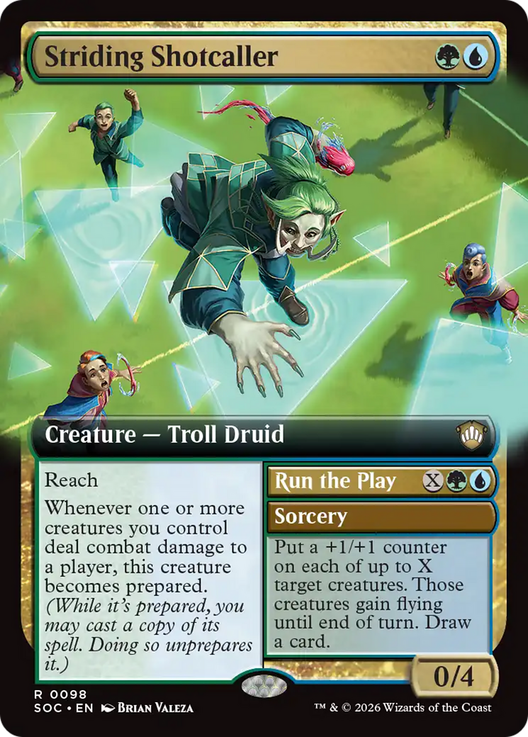 Striding Shotcaller (Extended Art) [Secrets of Strixhaven Commander] | Mega City Incorporated