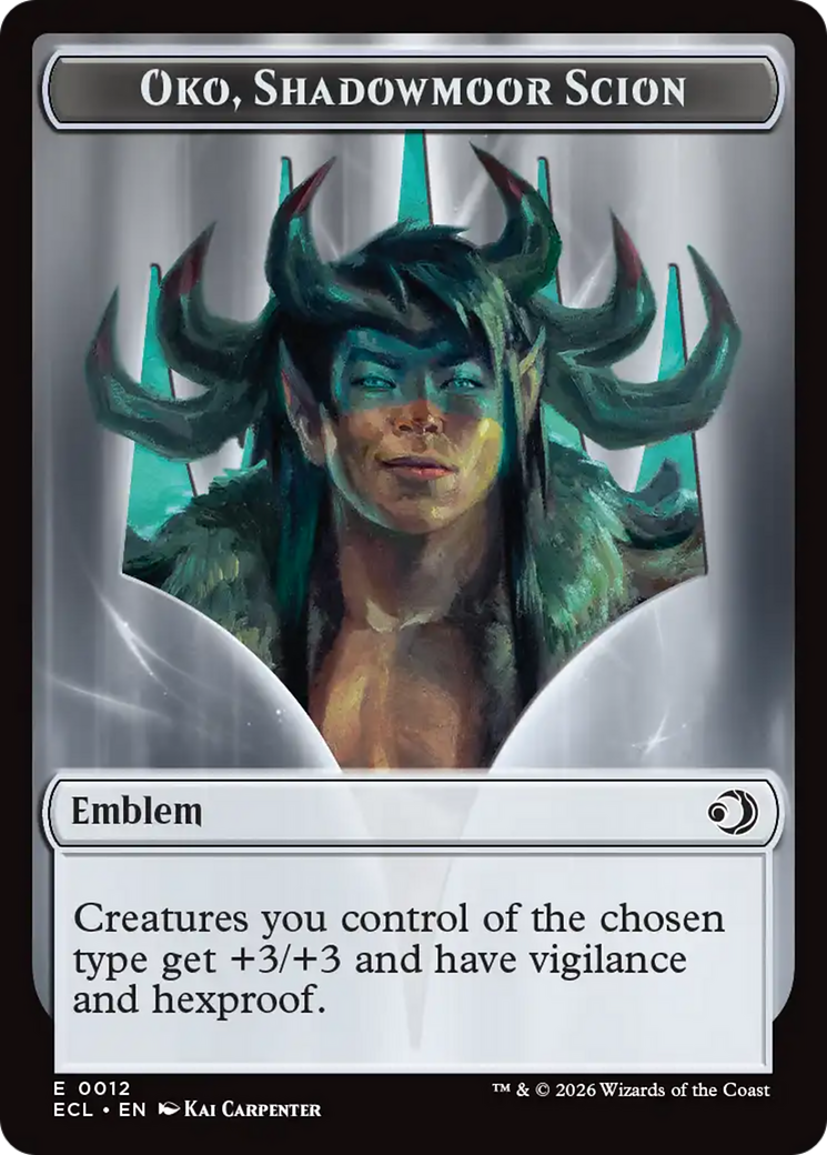 Elk // Emblem - Oko, Shadowmoor Scion Double-Sided Token [Lorwyn Eclipsed Tokens] | Mega City Incorporated