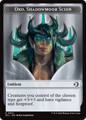 Elk // Emblem - Oko, Shadowmoor Scion Double-Sided Token [Lorwyn Eclipsed Tokens] | Mega City Incorporated