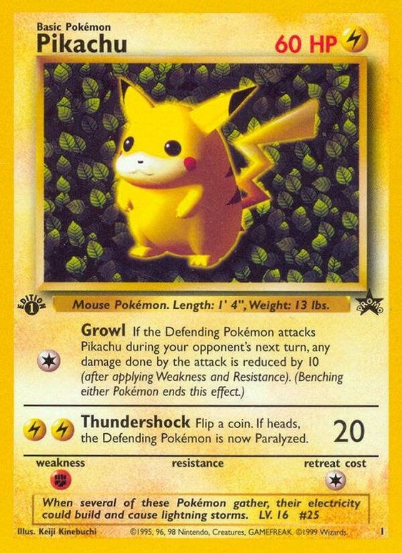 Pikachu (1) (1st Edition Misprint Promo) [Wizards of the Coast: Black Star Promos] | Mega City Incorporated