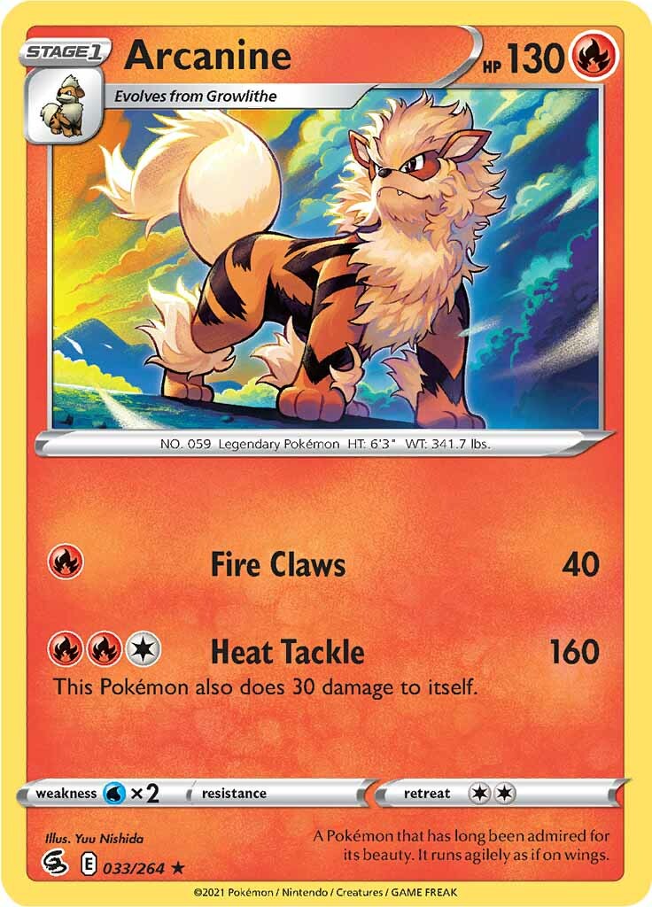 Arcanine (033/264) [Sword & Shield: Fusion Strike] | Mega City Incorporated