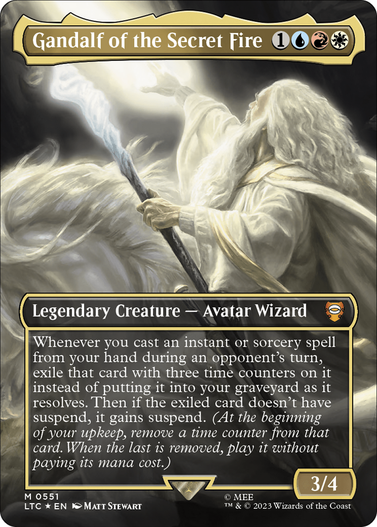 Gandalf of the Secret Fire (Borderless) (Surge Foil) [The Lord of the Rings: Tales of Middle-Earth Commander] | Mega City Incorporated