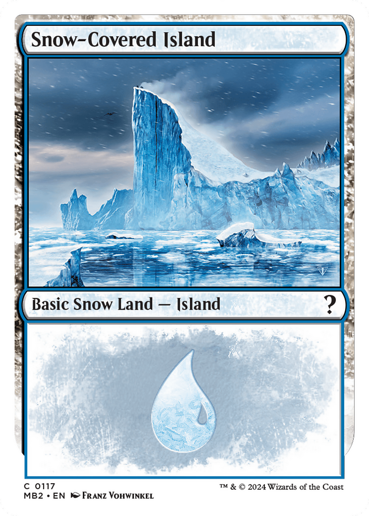 Snow-Covered Island (White Border) [Mystery Booster 2] | Mega City Incorporated