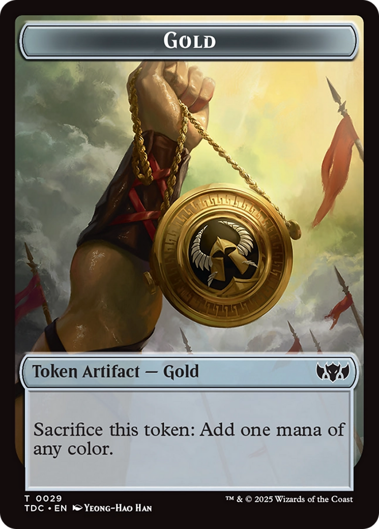 Elemental (0016) // Gold Double-Sided Token [Tarkir: Dragonstorm Commander Tokens] | Mega City Incorporated