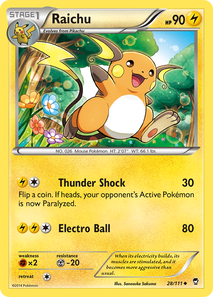 Raichu (28/111) [XY: Furious Fists] | Mega City Incorporated