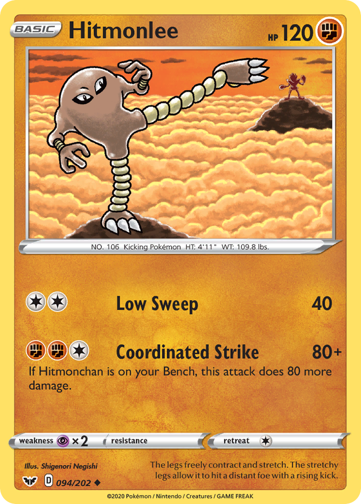 Hitmonlee (094/202) [Sword & Shield: Base Set] | Mega City Incorporated