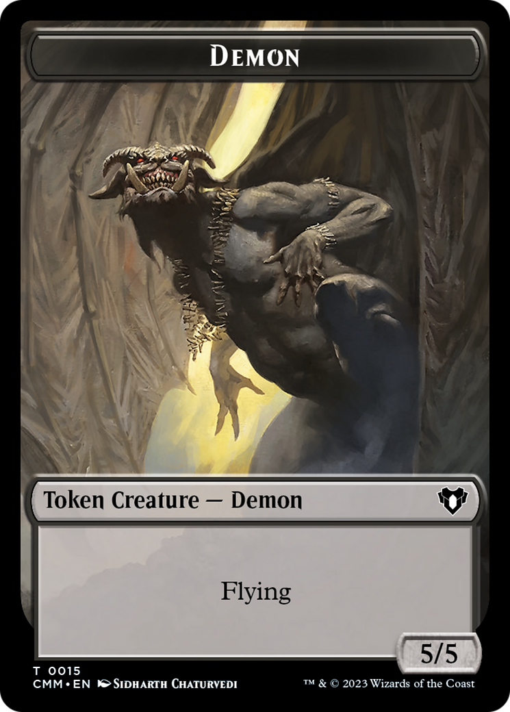 Eldrazi Spawn // Demon Double-Sided Token [Commander Masters Tokens] | Mega City Incorporated