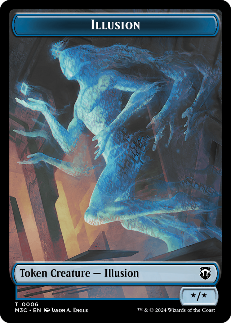 Illusion (Ripple Foil) // Servo Double-Sided Token [Modern Horizons 3 Commander Tokens] | Mega City Incorporated