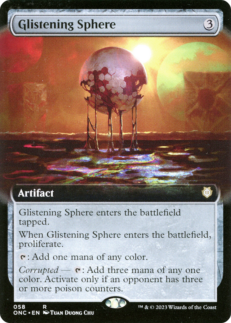 Glistening Sphere (Extended Art) [Phyrexia: All Will Be One Commander] | Mega City Incorporated