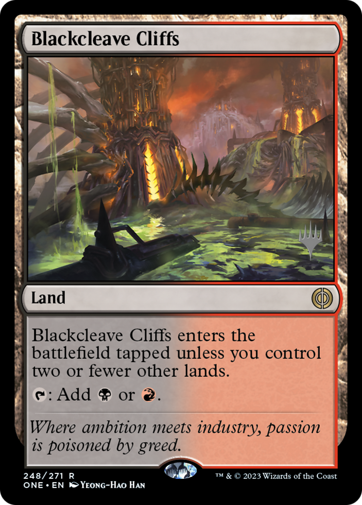 Blackcleave Cliffs (Promo Pack) [Phyrexia: All Will Be One Promos] | Mega City Incorporated