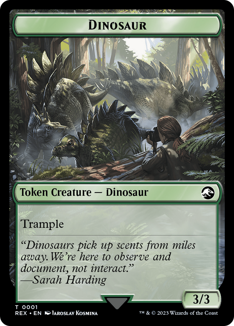Treasure (0018) // Dinosaur (0001) Double-Sided Token [The Lost Caverns of Ixalan Tokens] | Mega City Incorporated