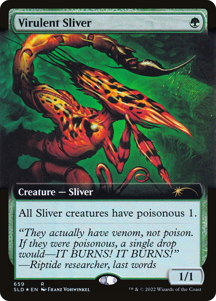 Virulent Sliver (Extended Art) (Step-and-Compleat Foil) [Secret Lair Drop Promos] | Mega City Incorporated