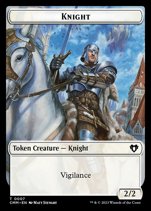 Treasure // Knight Double-Sided Token [Commander Masters Tokens] | Mega City Incorporated