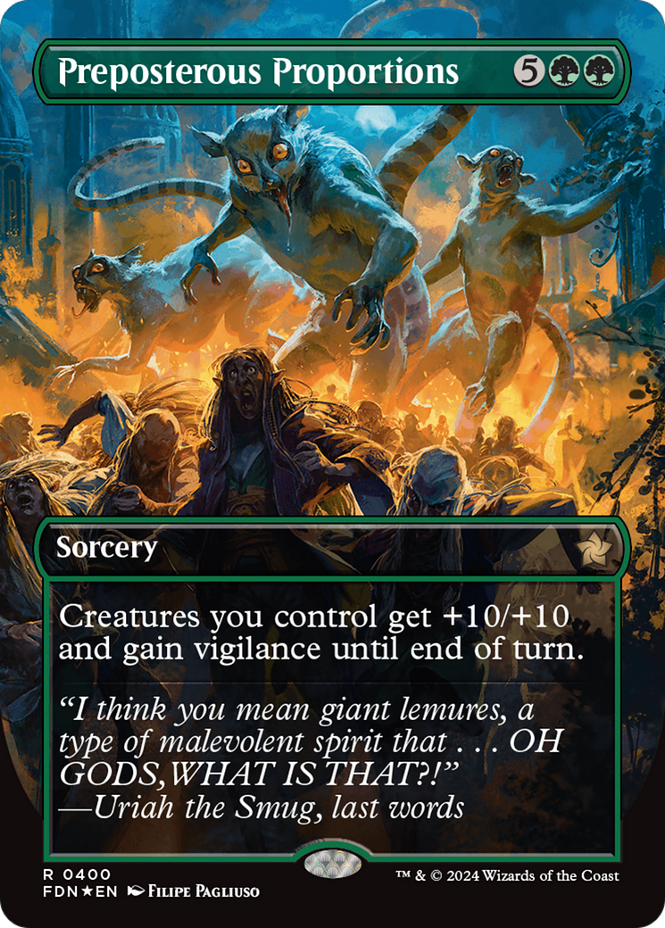 Preposterous Proportions (Borderless) (Mana Foil) [Foundations] | Mega City Incorporated