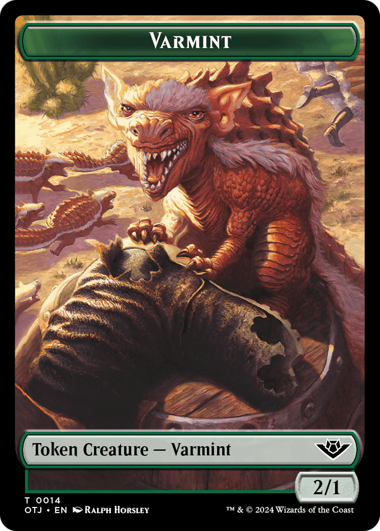 Treasure // Varmint Double-Sided Token [Outlaws of Thunder Junction Tokens] | Mega City Incorporated