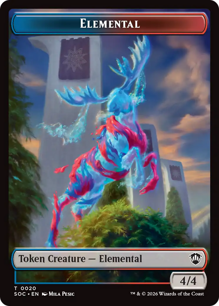Elemental (0020) // Treasure Double-Sided Token [Secrets of Strixhaven Commander Tokens] | Mega City Incorporated