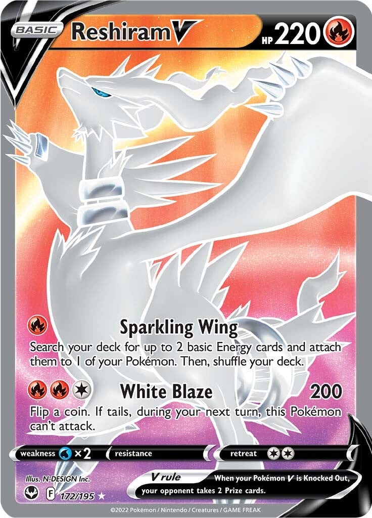 Reshiram V (172/195) [Sword & Shield: Silver Tempest] | Mega City Incorporated