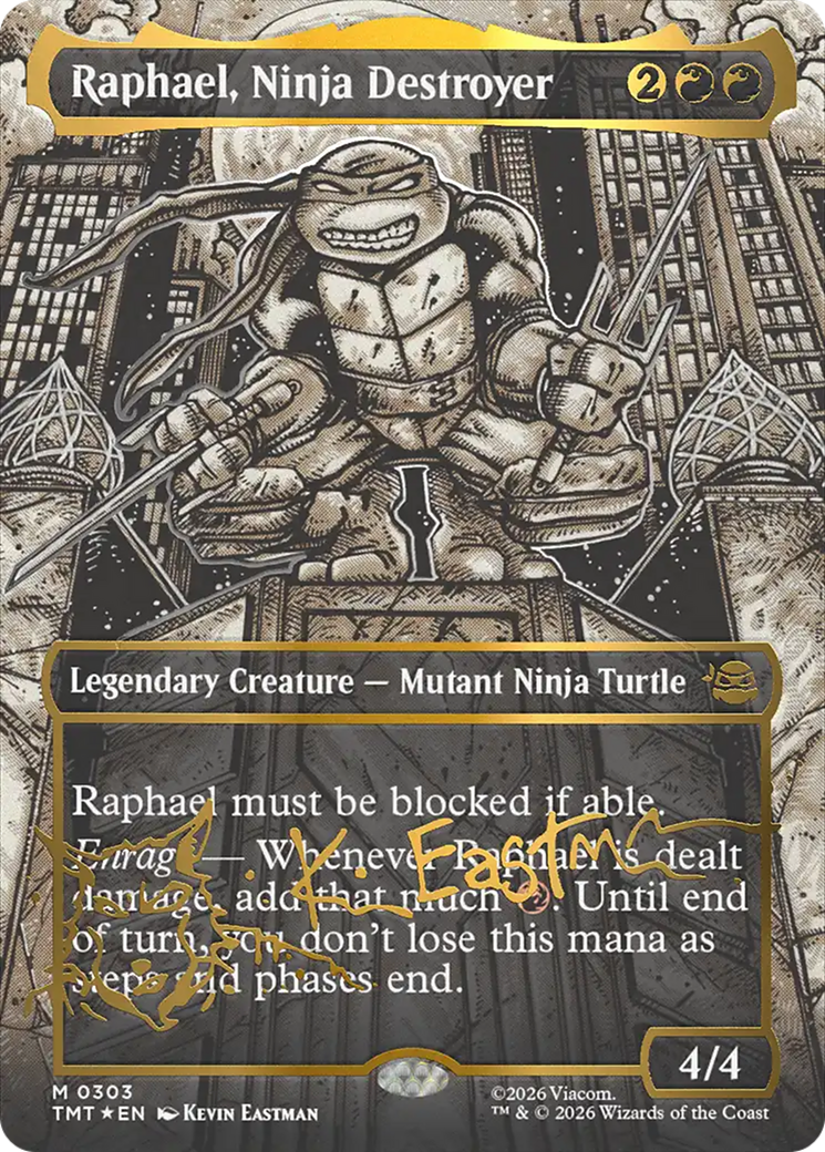 Raphael, Ninja Destroyer (Borderless) (Gold-Stamped Signature) [Teenage Mutant Ninja Turtles] | Mega City Incorporated