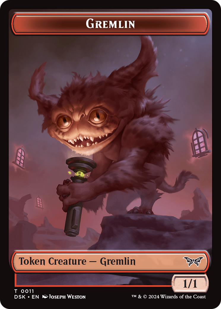 Glimmer // Gremlin Double-Sided Token [Duskmourn: House of Horror Tokens] | Mega City Incorporated