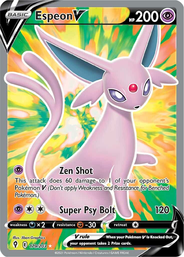 Espeon V (179/203) [Sword & Shield: Evolving Skies] | Mega City Incorporated