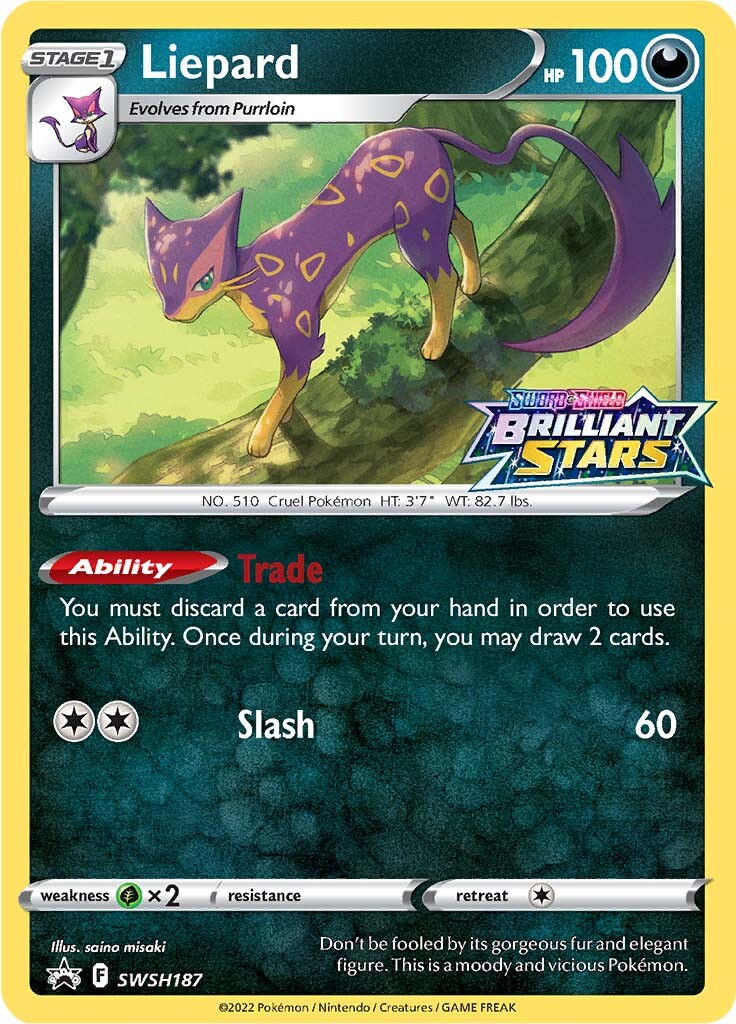 Liepard (SWSH187) (Prerelease Promo) [Sword & Shield: Black Star Promos] | Mega City Incorporated