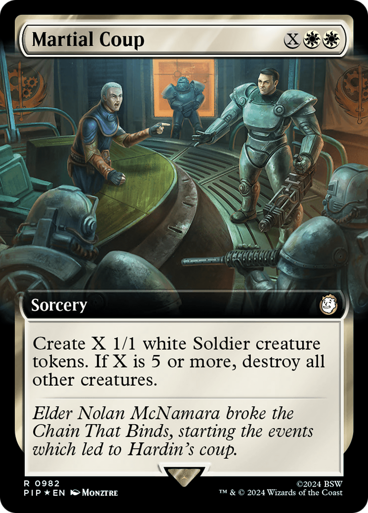 Martial Coup (Extended Art) (Surge Foil) [Fallout] | Mega City Incorporated
