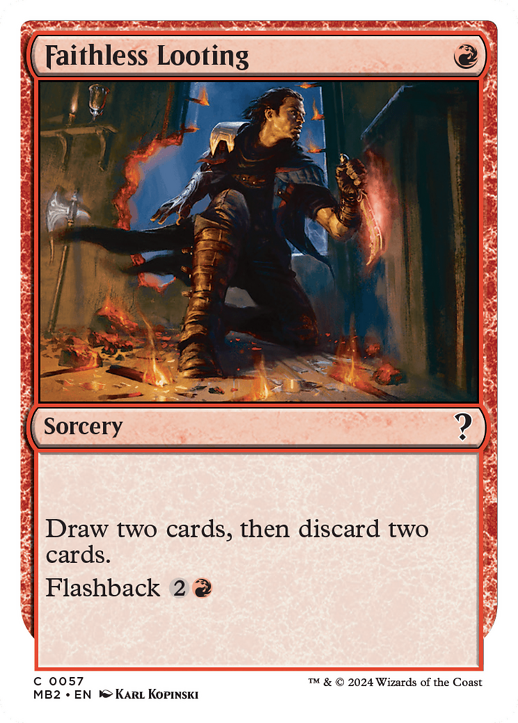 Faithless Looting (White Border) [Mystery Booster 2] | Mega City Incorporated