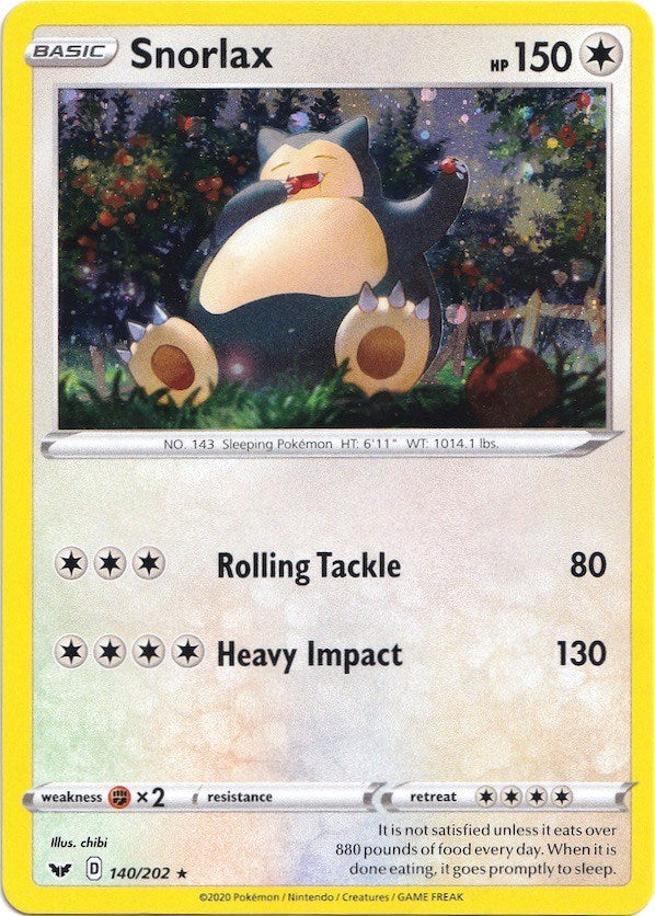 Snorlax (140/202) (Cosmos Holo) [Sword & Shield: Base Set] | Mega City Incorporated