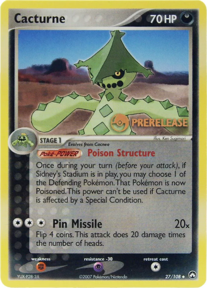 Cacturne (27/108) (Prerelease Promo) [EX: Power Keepers] | Mega City Incorporated