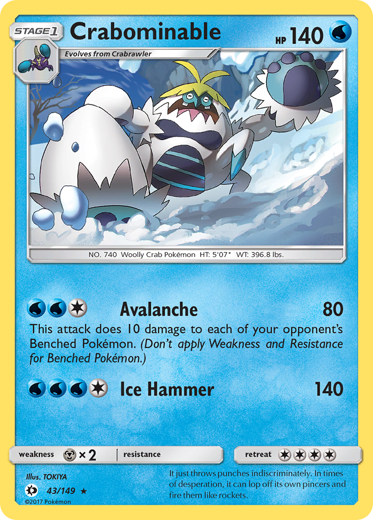 Crabominable (43/149) [Sun & Moon: Base Set] | Mega City Incorporated