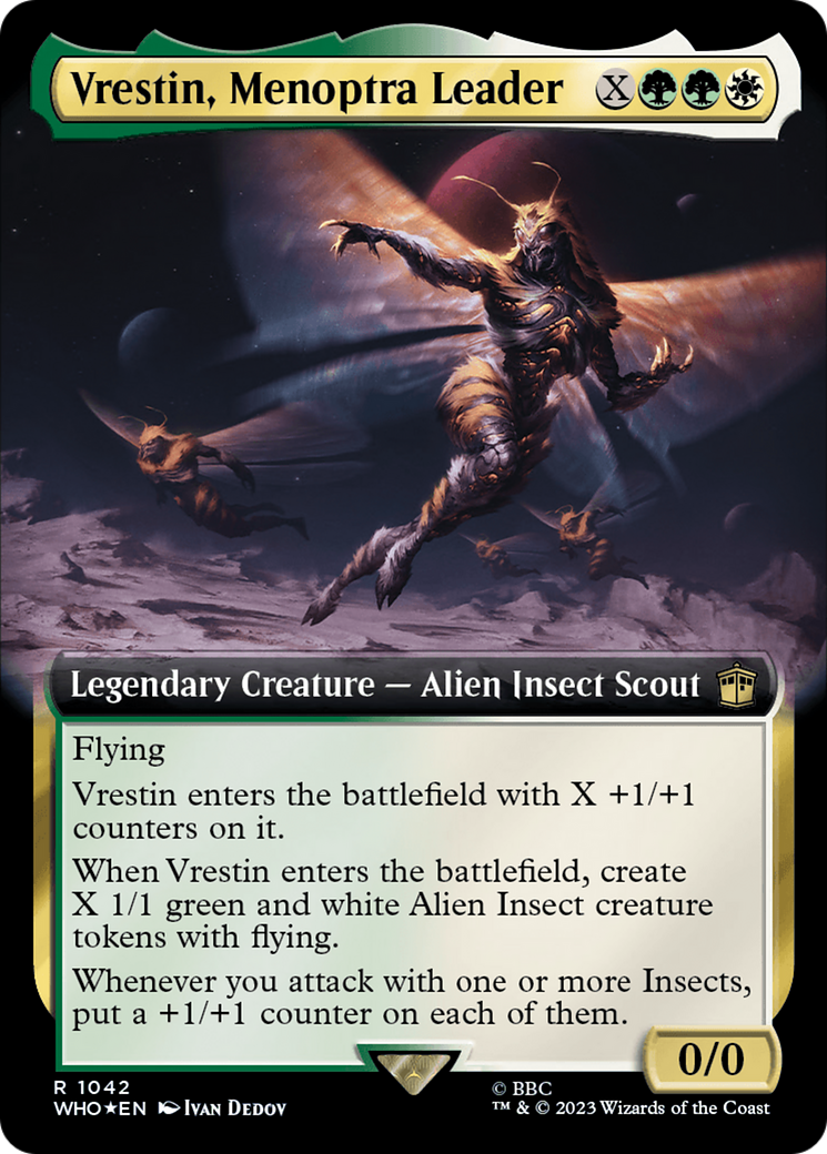 Vrestin, Menoptra Leader (Extended Art) (Surge Foil) [Doctor Who] | Mega City Incorporated