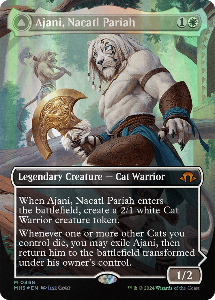 Ajani, Nacatl Pariah // Ajani, Nacatl Avenger (Borderless) (Textured Foil) [Modern Horizons 3] | Mega City Incorporated