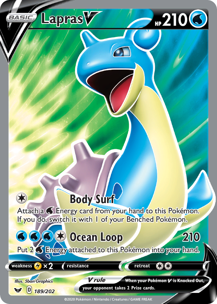 Lapras V (189/202) [Sword & Shield: Base Set] | Mega City Incorporated