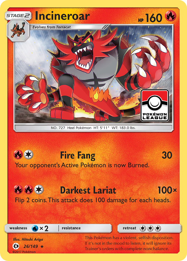 Incineroar (26/149) [Sun & Moon: Base Set] | Mega City Incorporated