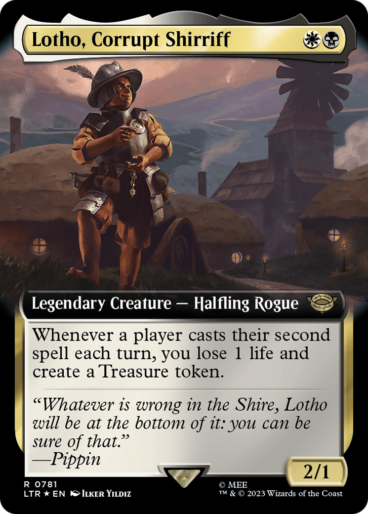 Lotho, Corrupt Shirriff (Extended Art) (Surge Foil) [The Lord of the Rings: Tales of Middle-Earth] | Mega City Incorporated