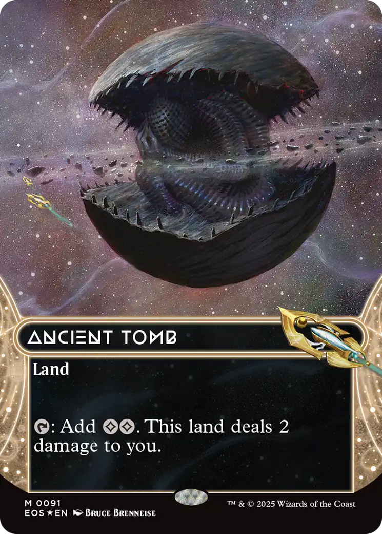 Ancient Tomb (0091) (Borderless) (Galaxy Foil) [Edge of Eternities] | Mega City Incorporated