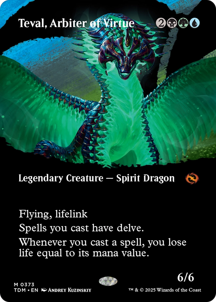Teval, Arbiter of Virtue (Borderless) [Tarkir: Dragonstorm] | Mega City Incorporated