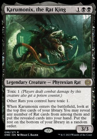 Karumonix, the Rat King (Promo Pack) [Phyrexia: All Will Be One Promos] | Mega City Incorporated