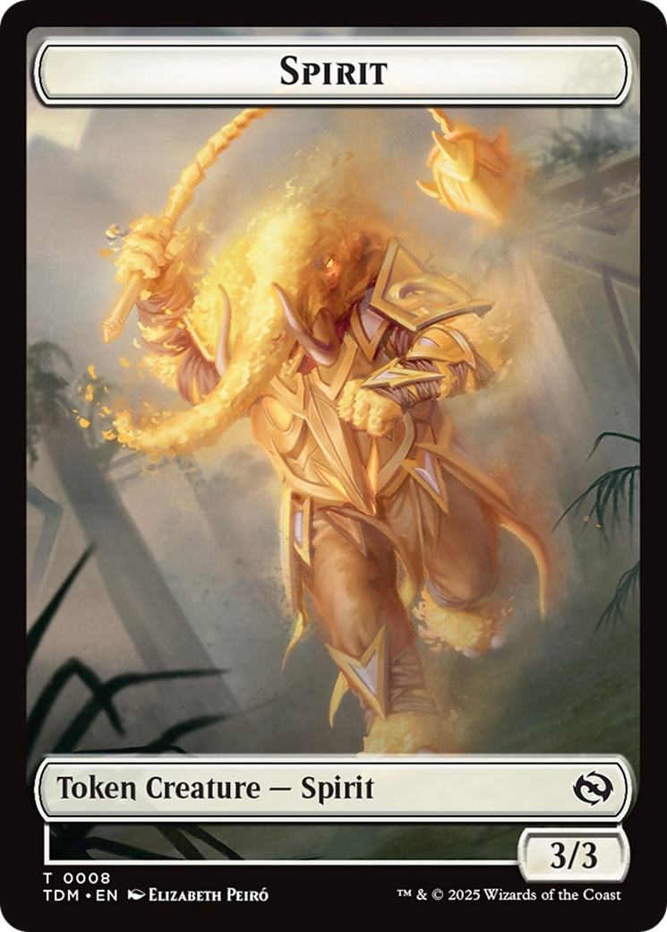 Spirit (0008) // Spirit (0009) Double-Sided Token [Tarkir: Dragonstorm Tokens] | Mega City Incorporated
