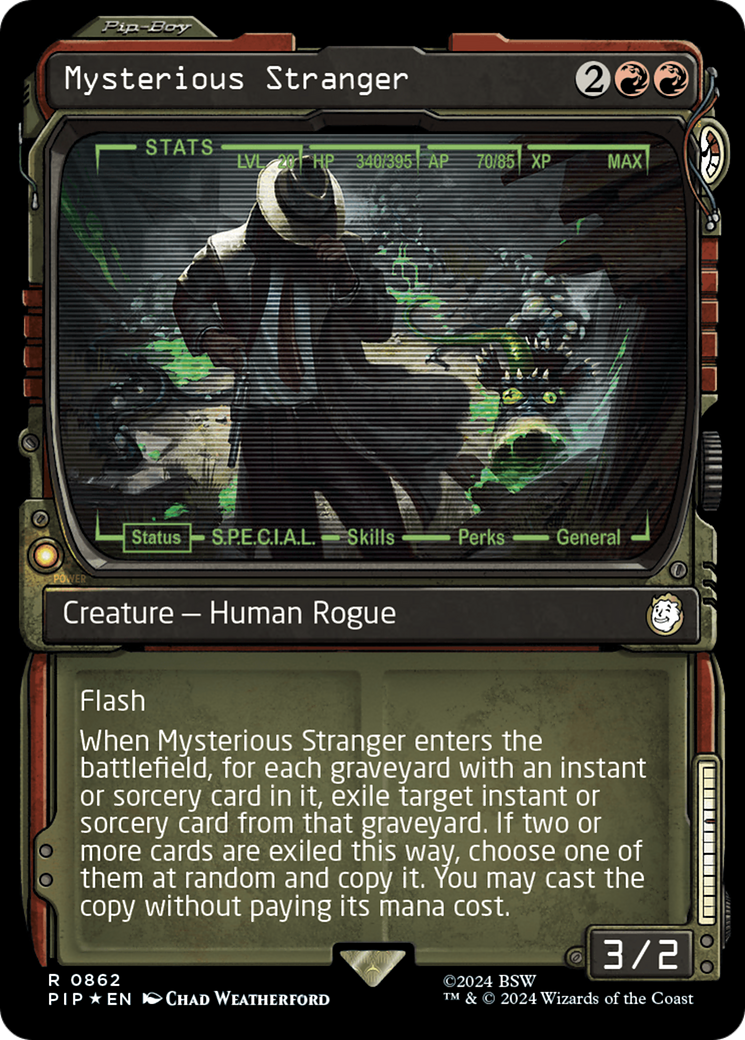 Mysterious Stranger (Showcase) (Surge Foil) [Fallout] | Mega City Incorporated