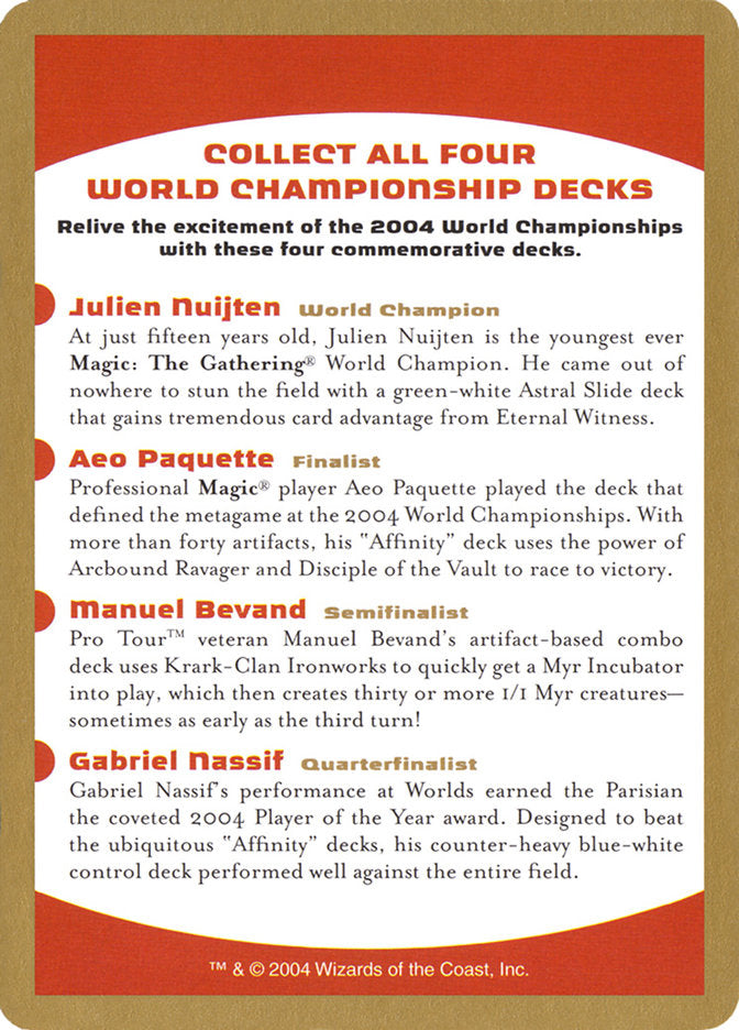 2004 World Championships Ad [World Championship Decks 2004] | Mega City Incorporated